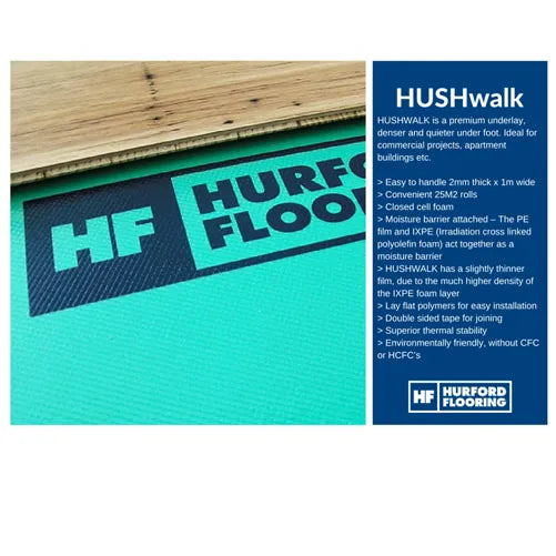 HUSHwalk Premium Foam Underlay – 25m x 1m x 2mm