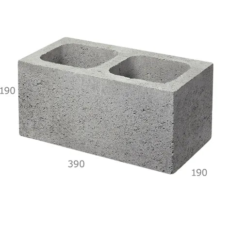 Besser Block Full – 390 x 190 x 190mm Masonry Concrete Hollow Grey Block