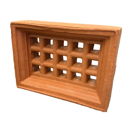 Brick Vent Clay V13 Square Hole Red Terracotta – 230 x 160mm