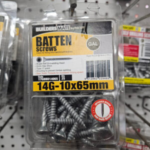 14G Bugle Batten Screws Galvanised – 10 x 65mm (Box 25)
