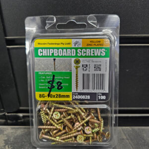 8G Chipboard Screws Zinc Plated - 100 – 10 x 28mm