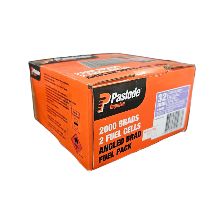 angled brad nails – 32mm (zinc plated, includes gas fuel cell)