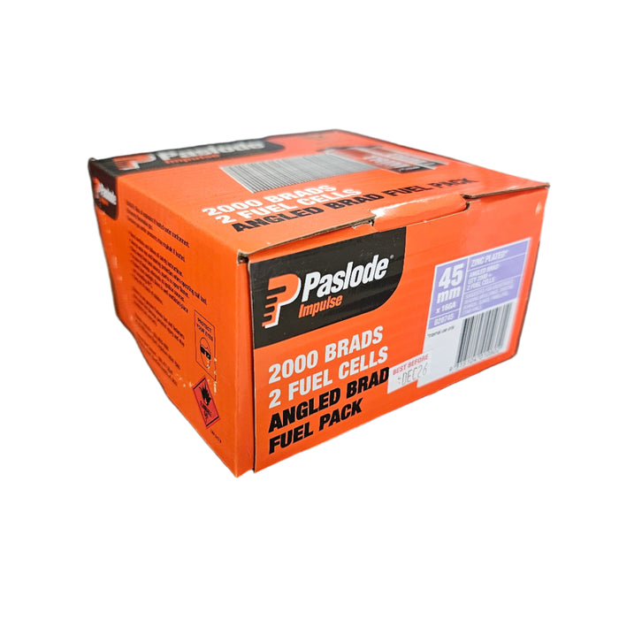 angled brad nails with fuel cell – 45mm (zinc plated, pack of 2000)