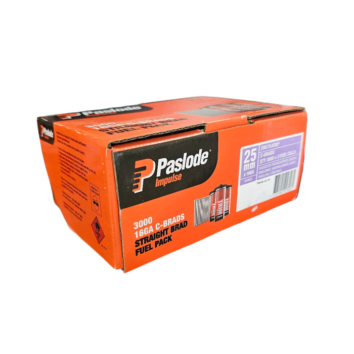 angled c brad nails with gas fuel cell – 25mm (pack of 3000)